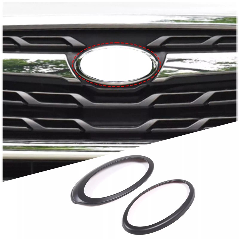 carmotion88 Matte Black Front Rear Emblem Trim Ring Badge Kit
