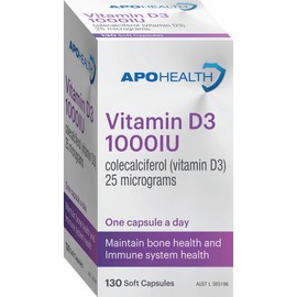 ApoHealth Vitamin D3 1000IU Soft Cap 130 (Generic for Ostelin)