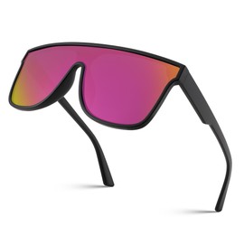 FEISEDY Men Women Polarized Sunglasses, Flat Top Trendy Oversized Square Shades UV400 B4141