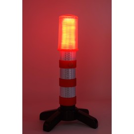 2 LED Emergency Road Flares Red Roadside Beacon Safety Strobe Light Warning Signal Alert Magnetic Base and Upright Stand in Solid Storage case for Car Marine Vehicles Trucks
