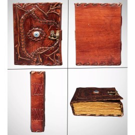 DC Elements Genuine Leather Vintage Hocus Pocus Diary Spell Evil Eye Journal Brown Book