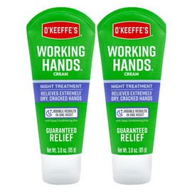 O'Keeffe's Working Hands Night Treatment Hand Cream for Extreme Dryness - 3 oz Tube (2 Pack) - Repairing Skincare for Cracked, Dry Hands