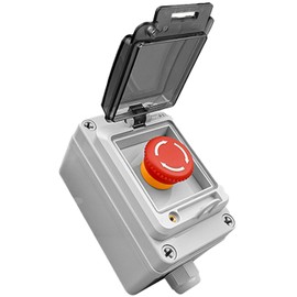 Emergency Stop Button Switch Box Ip67, Waterproof Suitable for Outdoor Use, Emergency Shutdown Switch with Waterproof Box 660V 10A Red