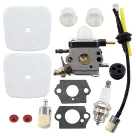 MCHNIC Carburettor with Air Filter Petrol Filter Hose for 2-Stroke Mantis 7222 7222E 7222M 7225 7230 7234 7240 7920 7924 SV-5 C/2 SV-4B Garden Tiller Replaces C1U-K54A, 1252001182 2, 125, 120013122,