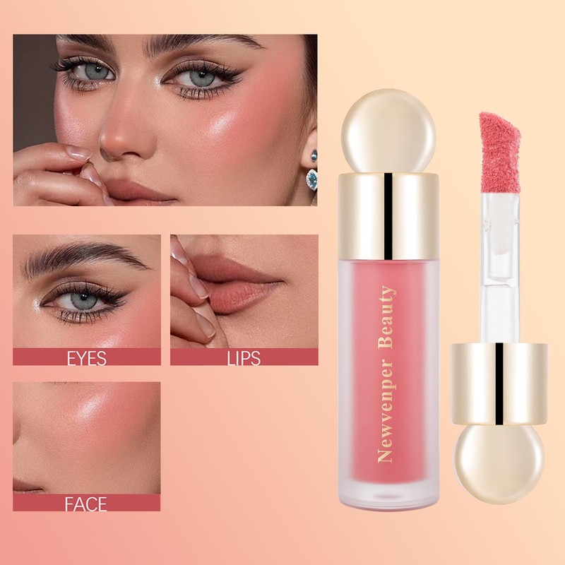 Contour+ Highlighter+ Face Blush with Face Brush, Long-Lasting and Smooth