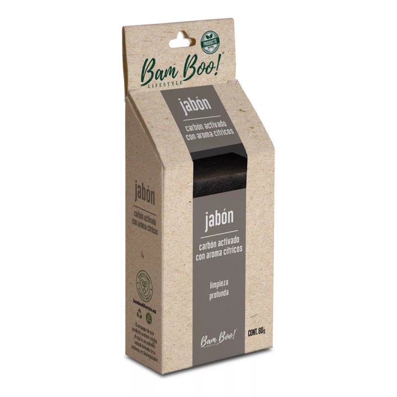 Bam Boo! Lifestyle Jabón Carbón Activado Y Cítricos 80 G