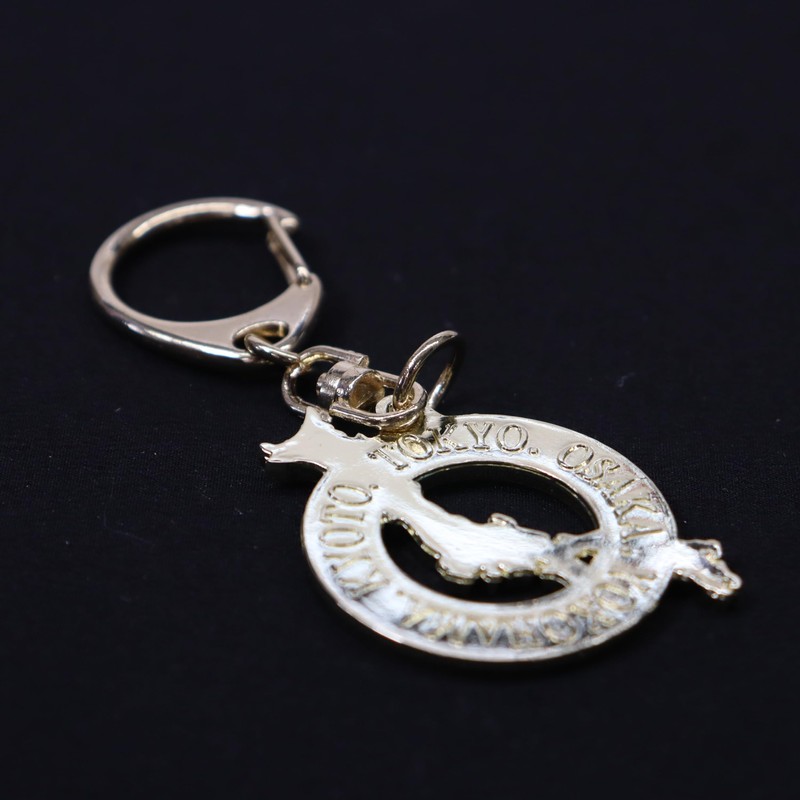 Castle Enterprise Japan Souvenir Key Chain (Japan Map Watermark, Gold)