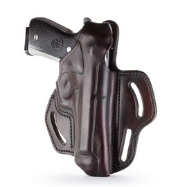 1791 - Beretta 92fs Thumb Break Holster - Right Handed OWB Leather Gun Holster - Fits Beretta 92FS, 90TWO, M9 / CZ 75,75b P07, P10, SP-01, P09 (BHX-4) (Signature Brown)