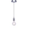 JING Vintage Pendant Light Fitting,Industrial Chrome Ceiling Rose,Braided Flex E27
