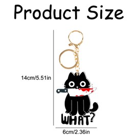 Luckious Creative Cartoon Black Cat Keychain - Cute and Durable Acrylic Backpack Decoration for Keys and Bags