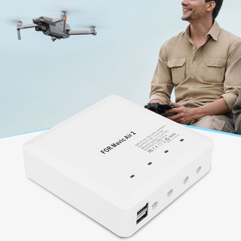 RC Drone Battery Charger with USB Port for 4 Batteries