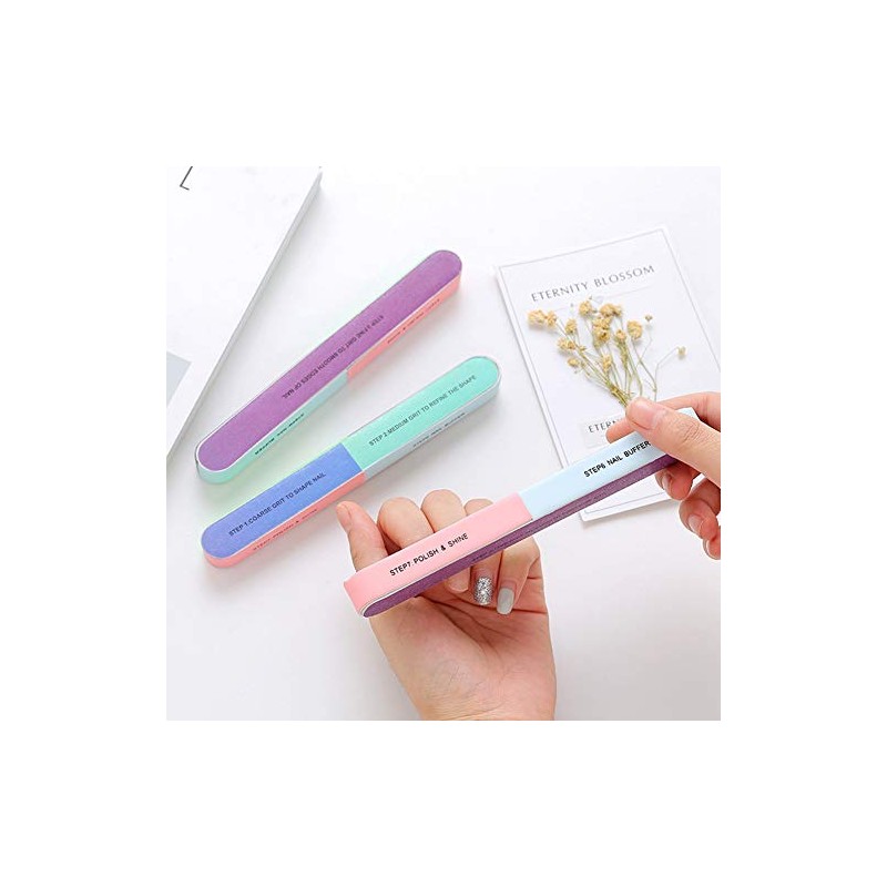 Lima de Uñas Colorida Multisuperficie, Herramienta de Manicura, Pulido y
