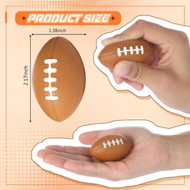 Blulu 50 Pack Mini Football Bulk 2.17" Foam Football Party Favor Sports Stress Ball Small Foam Ball for Back to School Homecoming Game Team Birthday Party Bag Gift Filler(Brown)