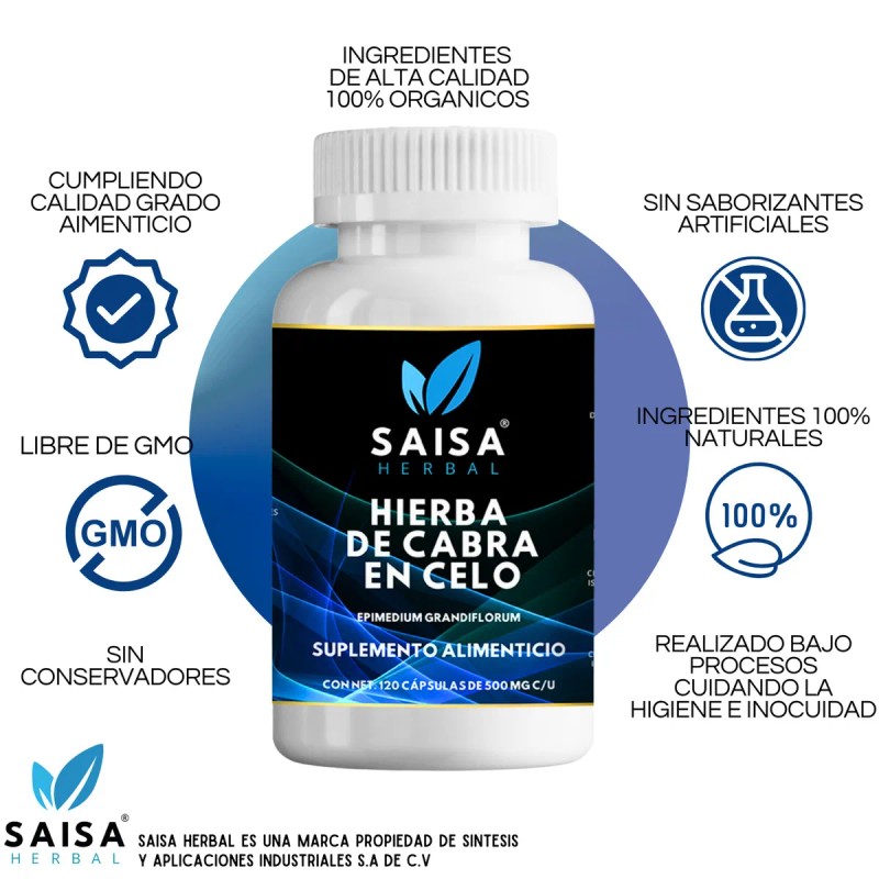 Hierba De Cabra En Celo Saisa 120 Cpsulas 60 G