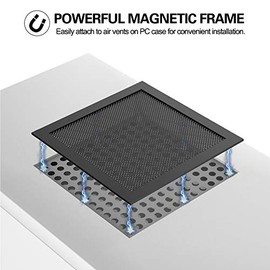 MoKo - Filtro de polvo de 140 mm para ventilador de computadora, paquete de 4, marco magnético, ventilador de PC, malla contra el polvo, filtro de enfriador de PC, cubierta de PVC, rejilla para