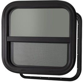 PROFLEX RV Window Vertical Slide Window 15" W x 22" H Ultra Thick 5 MM Tempered Glass, DOT Certified RV Replacement Camper Windows with Trim Rings and Screen for 1-1/2’’ Wall