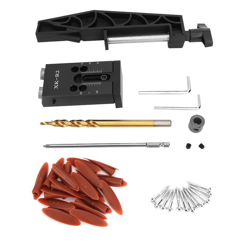 1 Set Black Aluminum Alloy Pocket Hole Jig Set Oblique