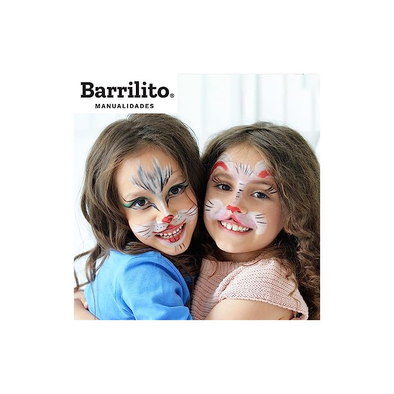 Barrilito Pintacaras Crayones Base Negro y Blanco 8 Pzas