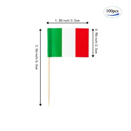 Italy Flag Italian Flag, Small Mini Italy Toothpick Flags for Food, Cupcakes, Cocktails, Appetizers, Bar Party Decorations