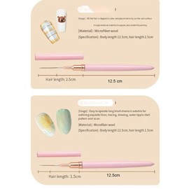 Roarrter 5PCS 7/9/11/15/25mm Nail Liner Brush Set UV Gel Nail Brushes Kits French Stripe Line Painting Drawing Flower Pen Tools,A