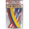 Rear view mirror car flags Colombia and Puerto Rico unity