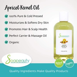 APRICOT KERNEL OIL Organic Cold Pressed Unrefined | 100% Pure Natural Apricot Oil for Skin, Face, Hair | Carrier for Essential Oils, Moisturizer, Massage | Sizes 4OZ to 1 GALLON | (32 OZ)