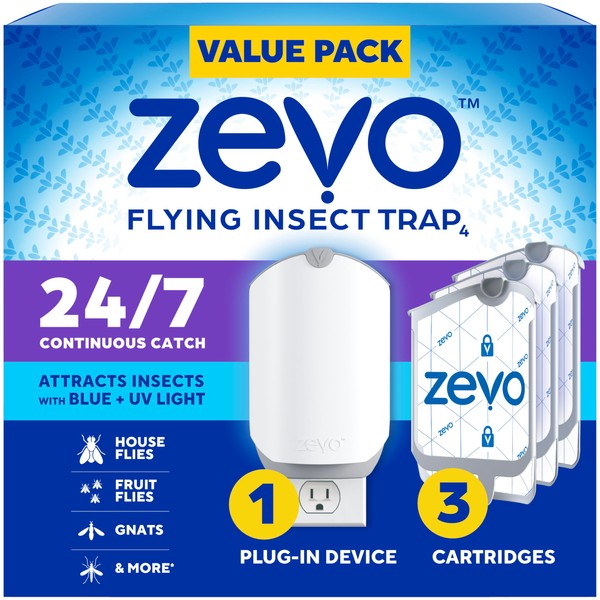ZEVO Zevo Flying Insect Trap & 3 Cartridges - Plug