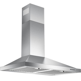 Zomagas Range Hood 30 inch, Wall Mount Vent Hood in Stainless Steel, Ducted/Ductless Convertible Duct, Kitchen Hood w/Baffle Filters, 3 Speed Fan, Energy Saving LED Light, Push Button Control