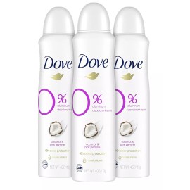 Undisclosed Dove 0 percent Deodorant Spray For 48 Hour Protection Coconut and Pink 4 oz 3 Co