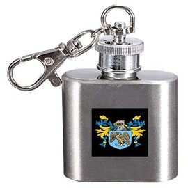 Primmer Family Crest Surname Coat of Arms 1oz Hip Flask Kerying Engraved