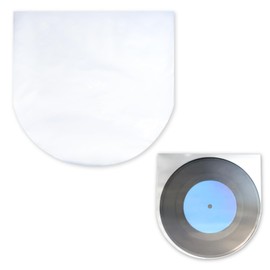 Record Inner Bag, Protective [EP Size] 7 Inches, Semicircle, Round, Storage [100 Sheets] 7.1 x 7.1 inches (180 x 180 mm), 30 Microns, Inner Sleeves, Replacement, Anti-static Material, No Tape, Made in