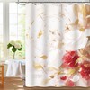 FeinKulturia Textile Shower Curtain, 180 x 200 cm, Flowers, Thickened,