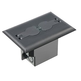 Arlington Industries FLBRF101BL-1 Retrofit Electrical Floor Box with Flip Lids for Existing Floors, Black, Plastic