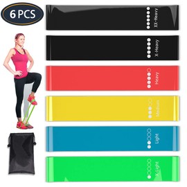 Jasonwell Bandas de Resistencia Elasticas para Ejercicio 6 PCS Ligas de Resistencia Multifuncionales para Rehabilitacion Terapeuticas Entrenamiento Fuerza Yoga Fisioterapia con Material Látex y Bolsa