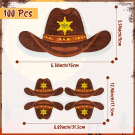 Cinrobiye 100 Pcs Western Cowboy Party Decorations Napkins，Wild West Rodeo Cowboy Party Table Decor 3 Ply Lunch Dinner Disposable Napkins for Baby Shower Barn Birthday Party Favors Supplies