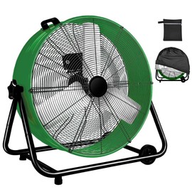 WARMLREC Industrial Fan 24 Inch Heavy Duty Drum 3 Speed 8800 CFM Air Circulation High Velocity Fan For Warehouse, Workshop, Factory, Commercial, Residential and Greenhouse Green