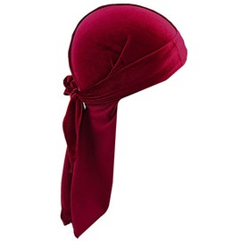 WHITE FANG CA424 Turban Cap, Bandana Hat, Headband, UV Protection, UV Protection, Velvet (04: Red)