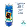 VELADORA ARCÁNGEL MIGUEL AZUL | PROTECCIÓN, JUSTICIA, FORTALEZA, SEGURIDAD, VELA