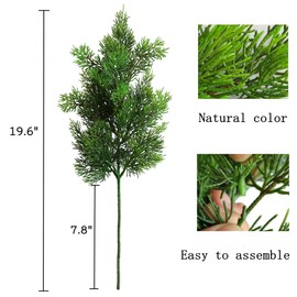 Xilyya Artificial Green Cypress Leaves Branches Fake Pine Branches Christams Picks for Home Garden Festive Decoration (4pcs, Green Color)