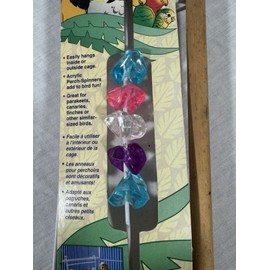 Penn Plax Vtg Penn Plax Bird Cage Accesory Add a Perch Acrylic Spinners BA790 Small