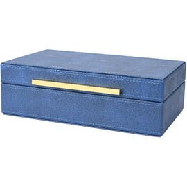 XIGEXIGE Navy Blue Shagreen box Faux Leather Decorative Box,Keepsake And Memory Storage Small Decorative Boxes with Lids for Modern Home Decor Jewelry Box Organizer
