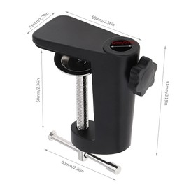 RTNLIT Universal C Shape Table Mounting Clamp for Microphone Suspension Boom Scissor Arm Stand Holder with Adjustable Positioning Screw, Fits up to 2.16"/5.5cm Desktop Thickness-Black