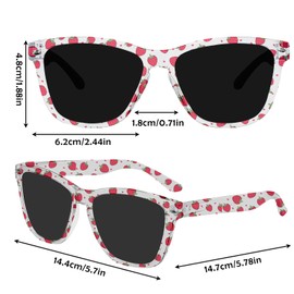 Miwasion Polarized Square Classic Polarized Sunglasses for Women Men-UV Protection Classic Sun Glasses (Red-Strawberry)