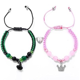 ZNVZTE Elphaba Glinda Friendship Matching Bracelets-Crown Witch Hat Matching Bracelets-BFF Couples Accessories Gifts for Bestfriend Couples Fans Party Dress Accessories