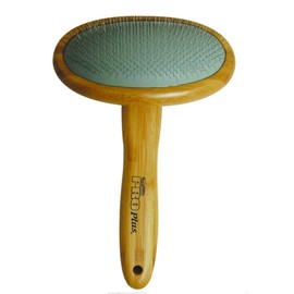 Burgham Pro Plus Grooming Brushes for Dogs, Soft Slicker Brush, Professional Pet Grooming Tool with Stainless Steel Pins & Crafted Bamboo Handle for Comfort & Control (medium)