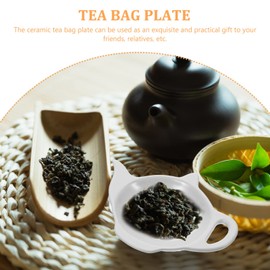 Operitacx Ceramic Tea Bag Holder Tea Bag Coaster Spoon Rest Set Tea Bag Tea Bag Holder for Used Tea Bag Spoon Rest
