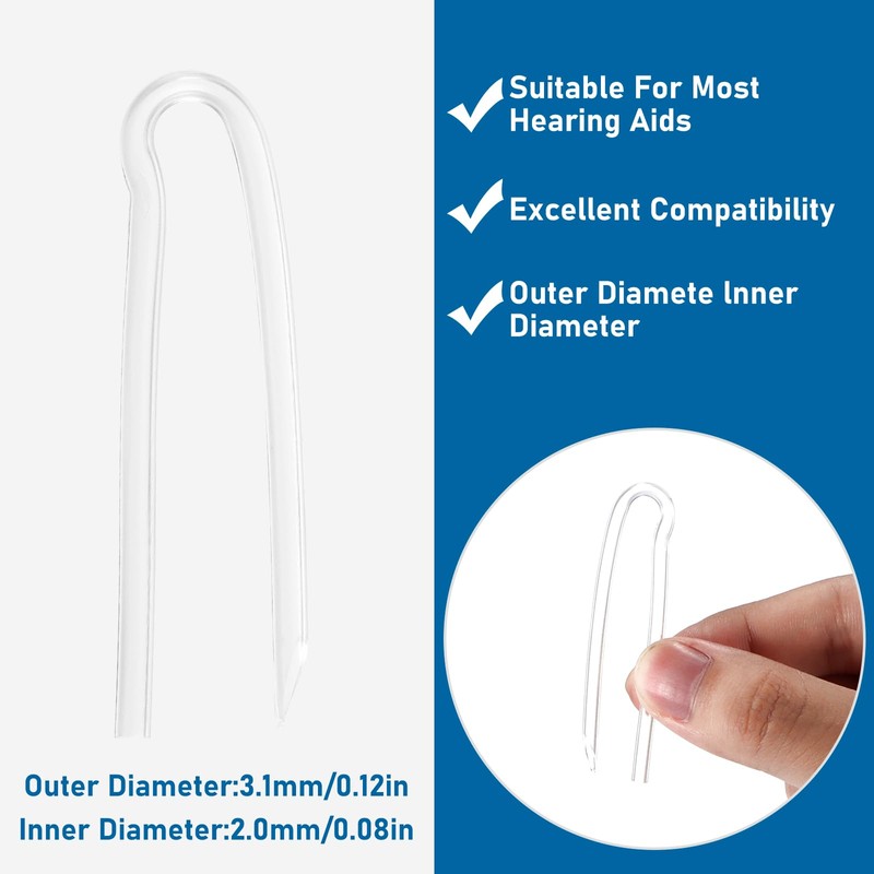 10pcs Hearing Aid Tubes, Lightweight Hearing Aid Tubes NHS, Transmitting