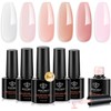Modelones 8-in-1 Builder Nail Gel, 6 Colors Pink Builder Gel