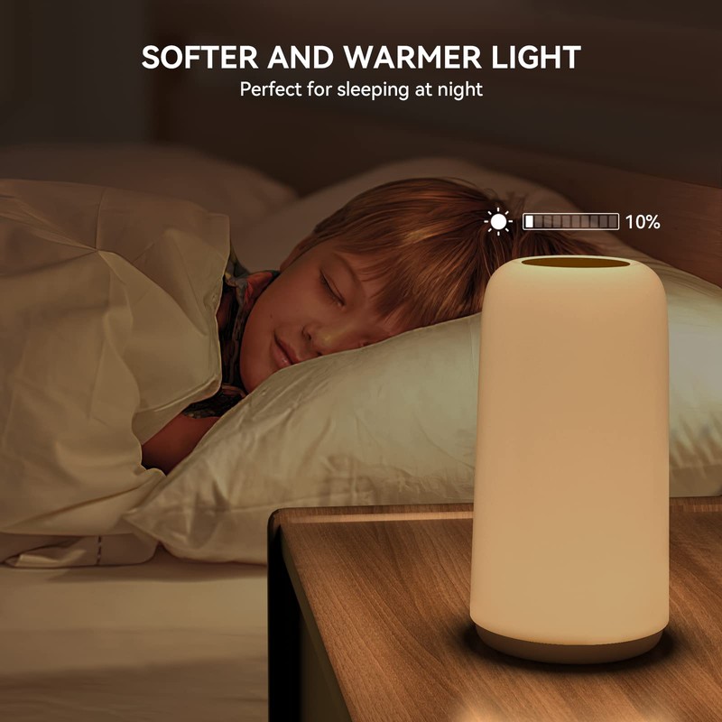 ROOTRO Touch Bedside Table Lamp, [Sleek Design & RGB Mode]