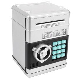 Electronic Piggy Bank Simulation ATM Password Money Box Cash Coins Saving Box Gift for KidSilver